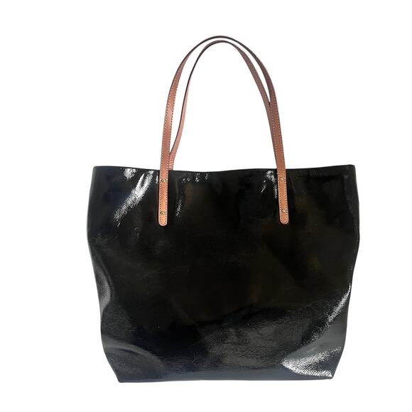 Kate Spade Tote Bag Womens Large Patent Leather Polka Dot Interior Shoulder - Picture 2 of 12